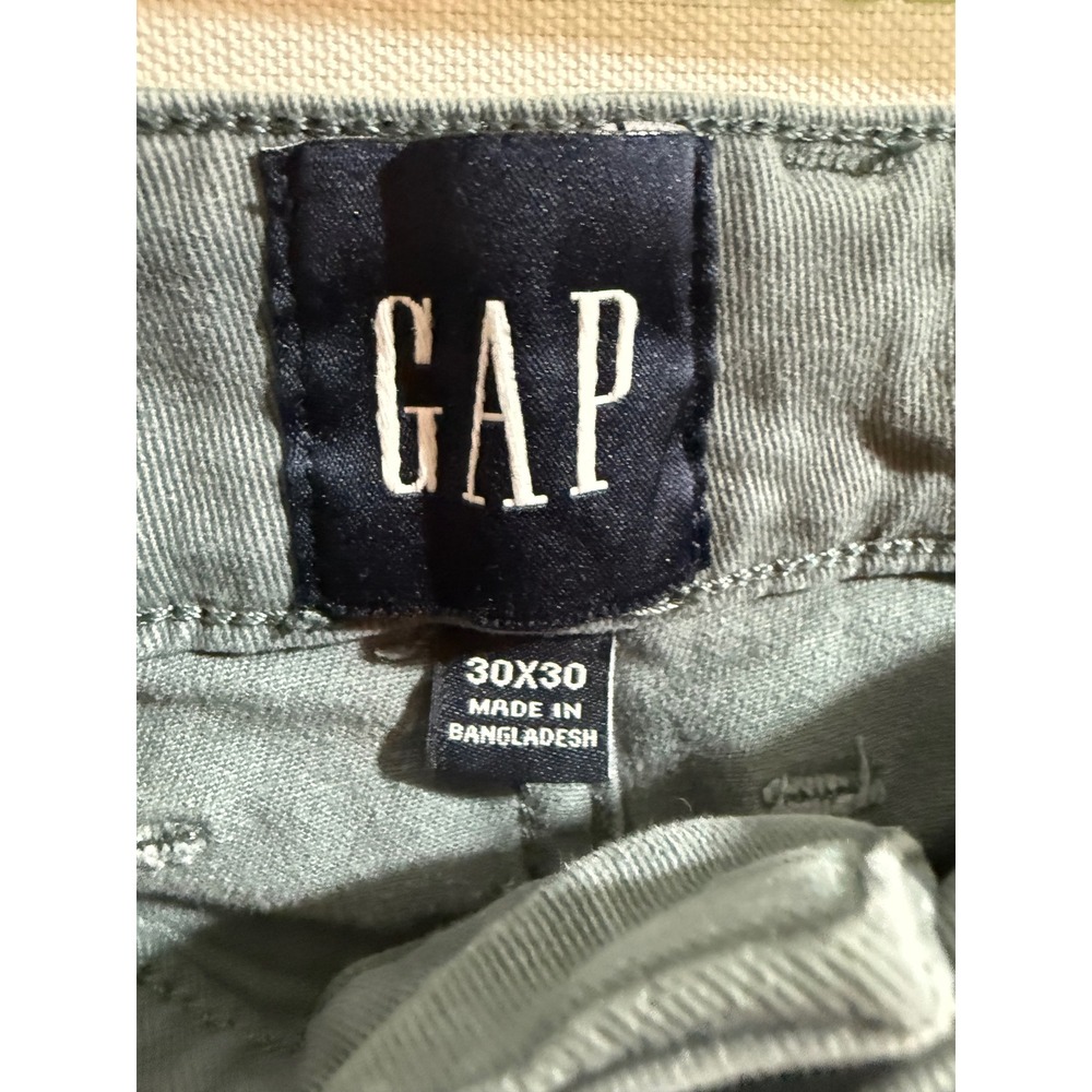 Gap Mens Slim Fit Chino Pants Sage Green Cotton Stretch Tapered Leg Size 30x30 - Picture 6 of 8